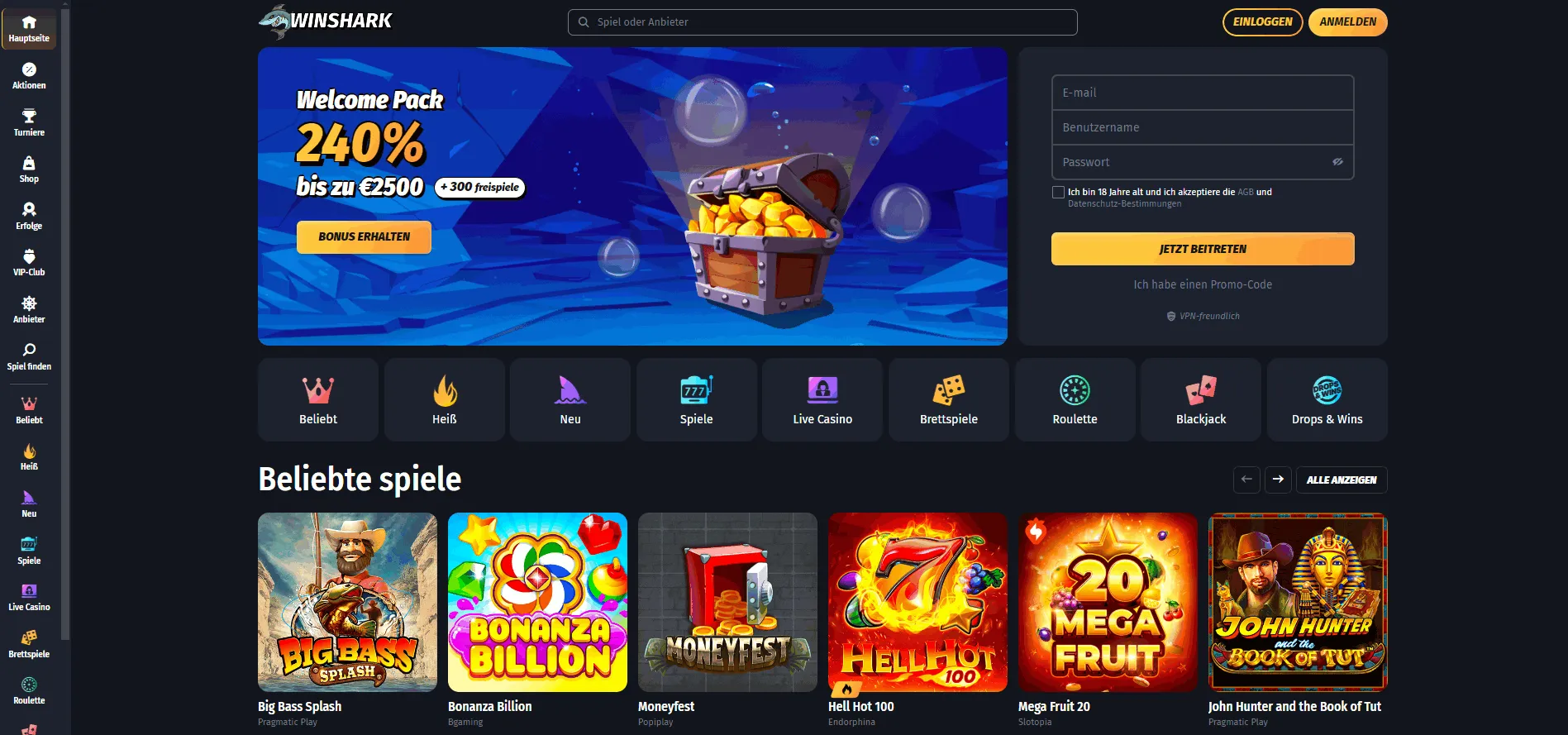 Winshark Casino Mindesteinzahlung
